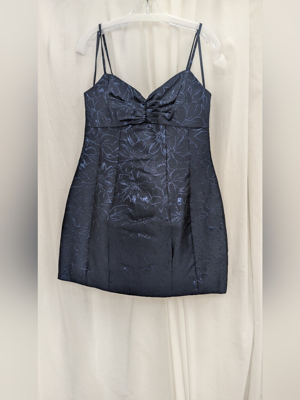 Blondie Nites Navy Floral Jacquard Mini Dress